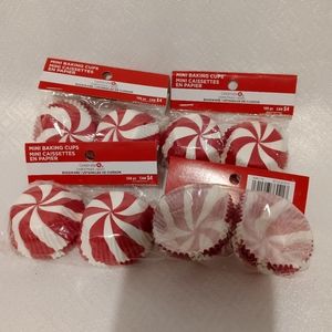 Peppermint design small cupcake cups